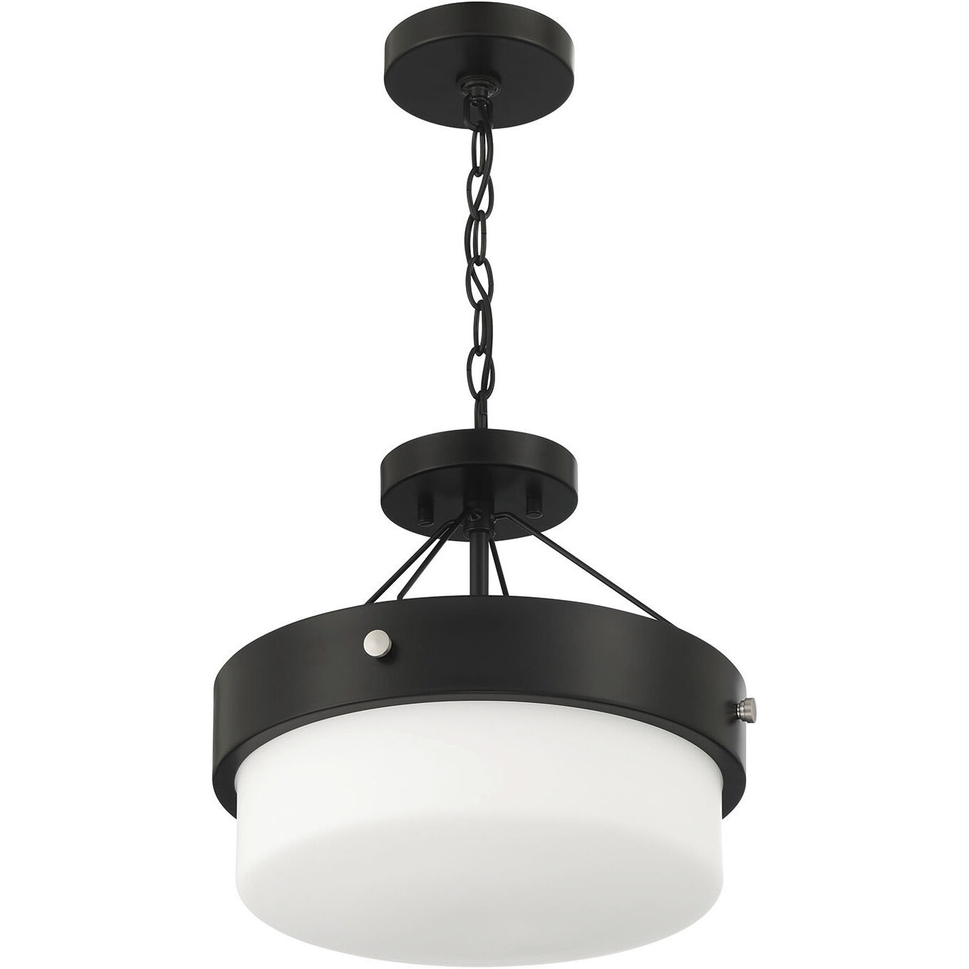 Oak Street 2 Light 13 inch Flat Black Convertible Semi Flush Ceiling Light